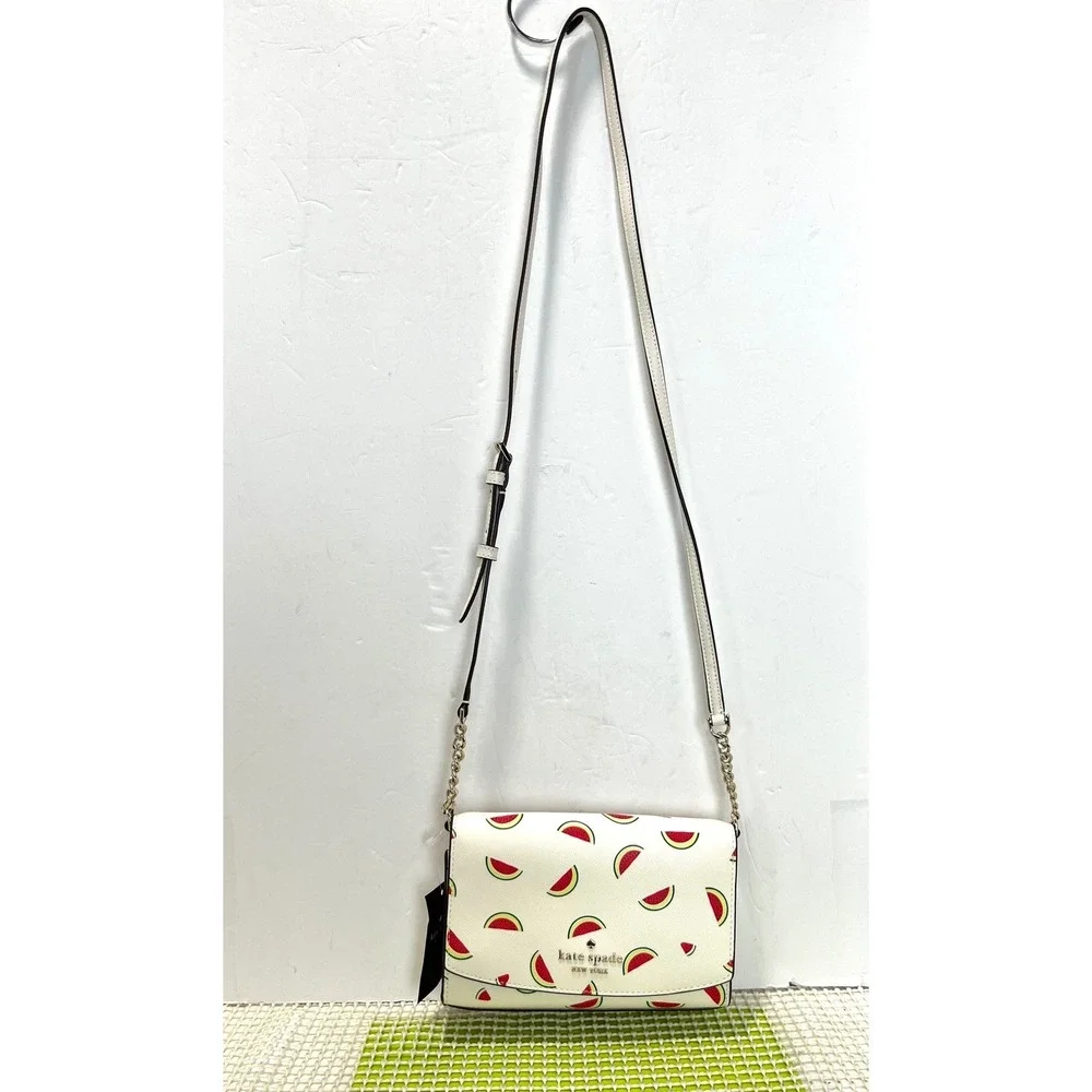 Kate Spade Staci Small Flap Crossbody Watermelon Cream Multi KB557 NEW